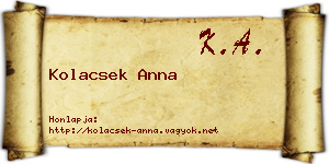 Kolacsek Anna névjegykártya